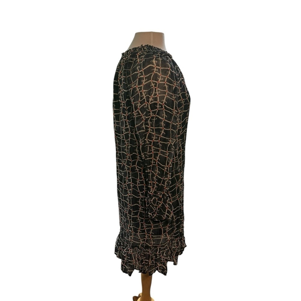 VELVET By Graham & Spencer Zurich Print Dress Long Sleeve Shift Black Size XS - Picture 4 of 13